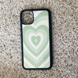 Green heart iPhone 11 case